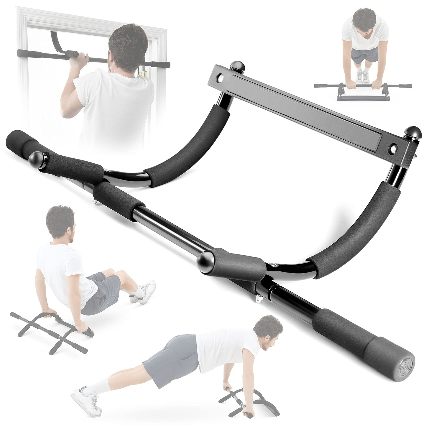 Sagler Heavy Duty Doorway Pull Up Bar | Chin Up, Dip & Push Up Bar for Home Gym