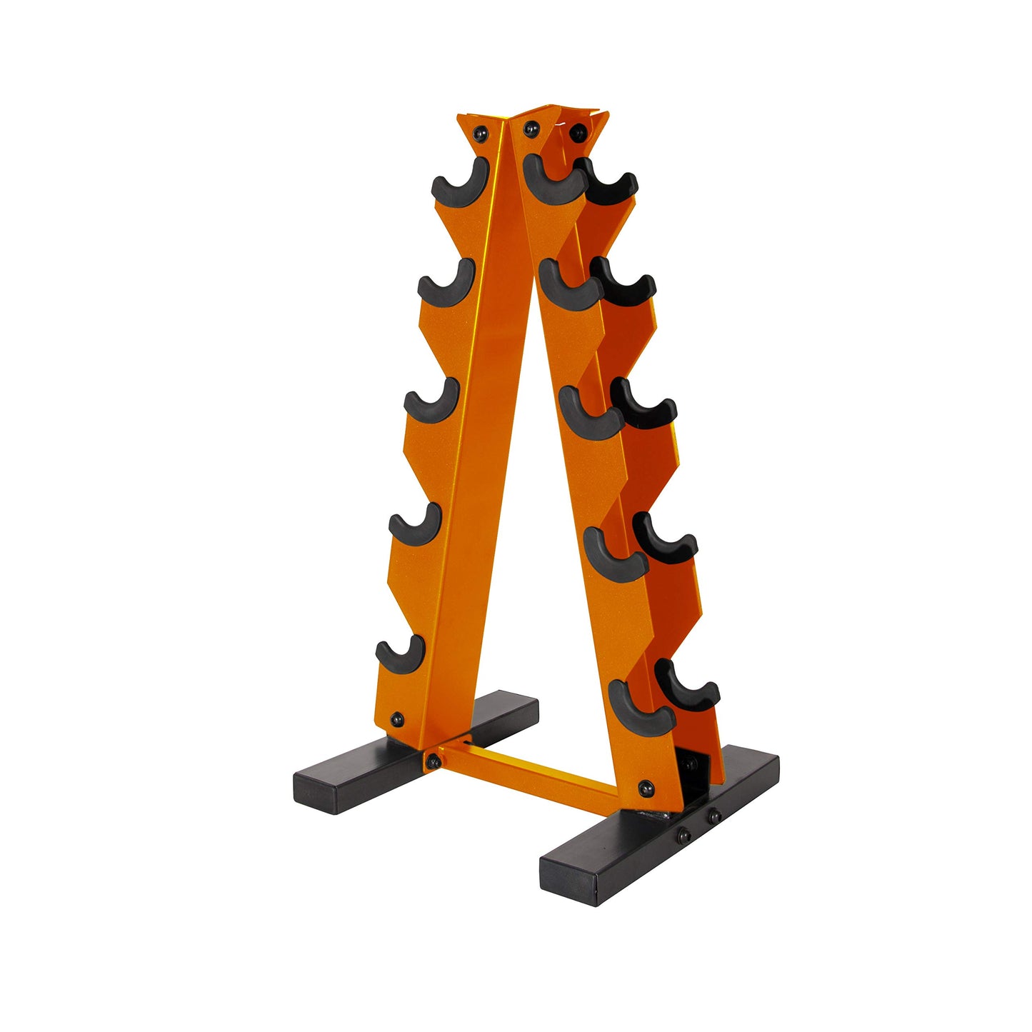 CAP Barbell A-Frame Dumbbell Rack – Holds 5 Pairs (5–25 lbs) | Space-Saving Steel Storage | Orange